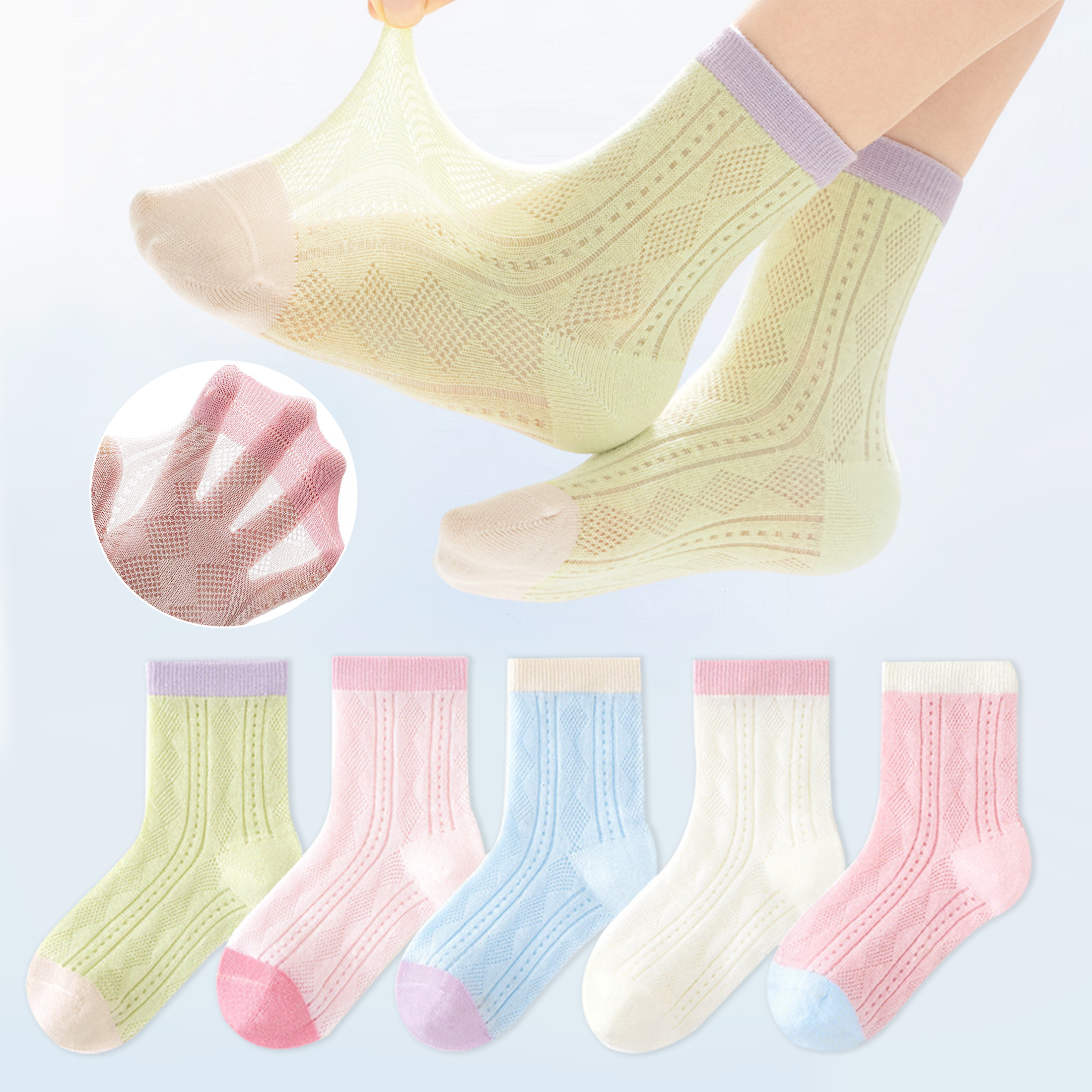 Japanese Daily Lifestyle - 5 Pairs of Children's Socks, Cartoon