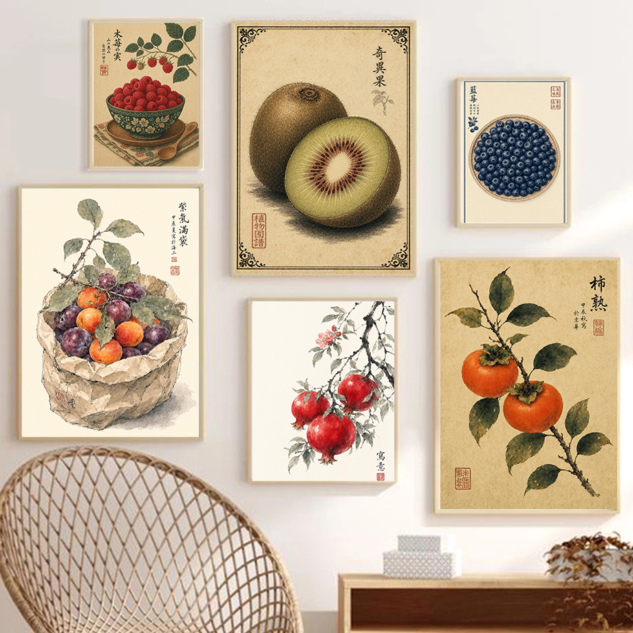 Japanese Fruit Posters Vintage - Japanese Minimalist Lifestyle ulasan dan harga