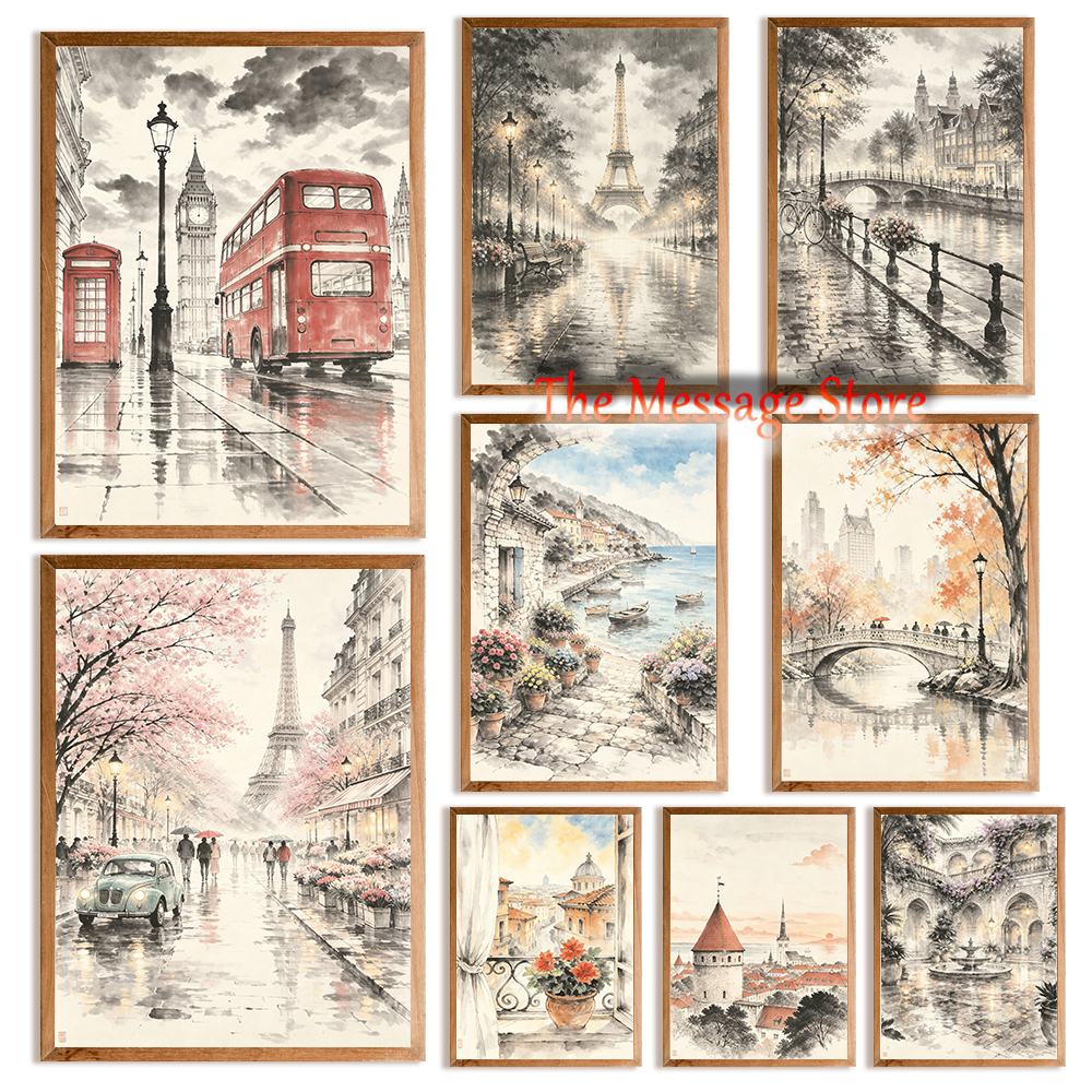European Cities Traveling Art  - Japanese Minimalist Lifestyle ulasan dan harga