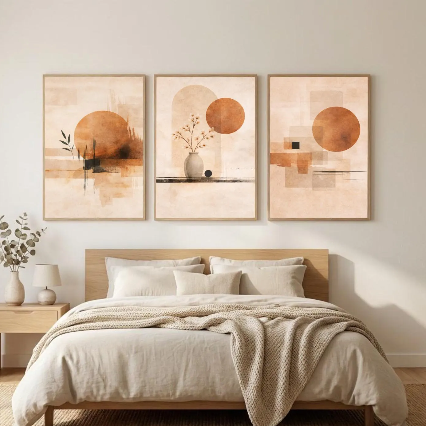 3PCS  Neutral Abstract Sun Pos - Japanese Minimalist Lifestyle ulasan dan harga