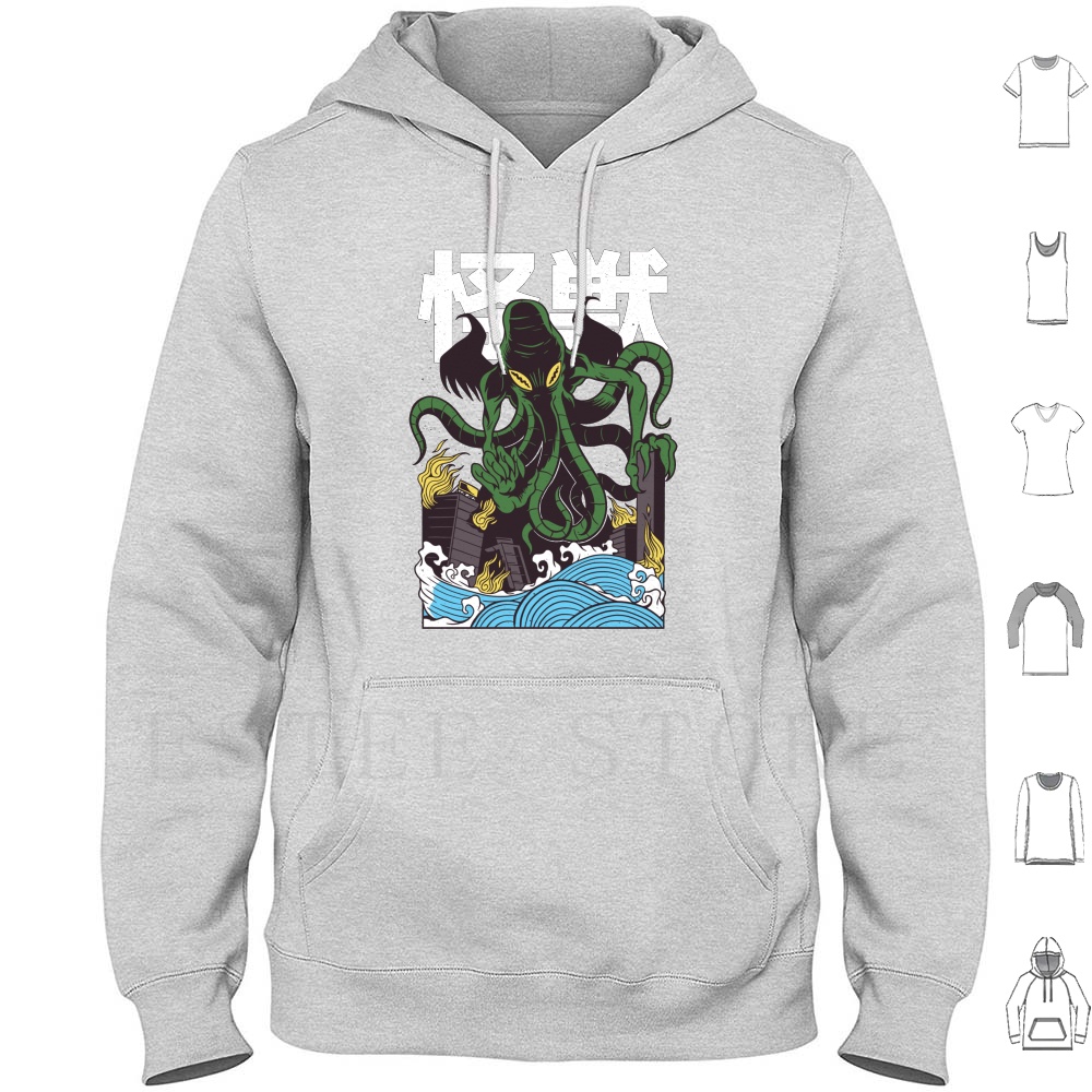 Japanese Cthulhu Hoodies Long  - Japanese Daily Lifestyle ulasan dan harga