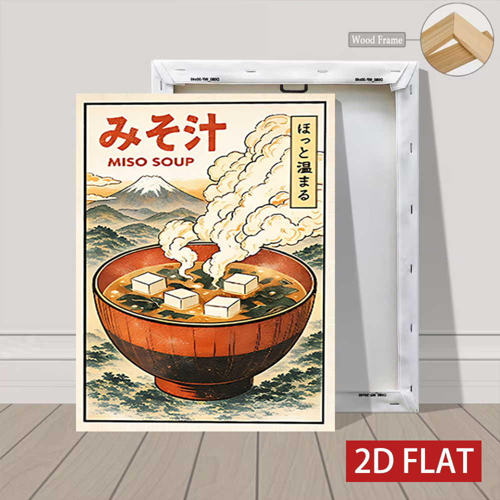 3 Counts Wooden Framed Canvas  - Japanese Food Lifestyle ulasan dan harga