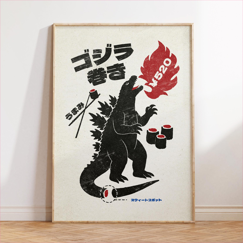 Japan Food Art Poster Retro Ja - Japanese Food Lifestyle ulasan dan harga
